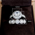 Fashion Plated Micro Pave Zircon Engagement Ring, Sparkling European American Women's Finger Jewelry view 5