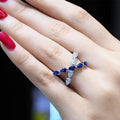 Cross Two Tone Water Drop Ring For Women Classic Creative Contrast Color Party Fashion Finger Ring view 3