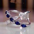 Cross Two Tone Water Drop Ring For Women Classic Creative Contrast Color Party Fashion Finger Ring view 2