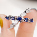 Cross Two Tone Water Drop Ring For Women Classic Creative Contrast Color Party Fashion Finger Ring view 4
