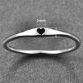 Delicate Thin Heart Index Finger Ring, Style Simple Single Pinky Tail Ring For Women view 5