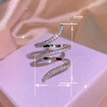Fashion Multilayer Geometric Wrap Zircon Snake Ring, Creative Korean Style Statement Finger Jewelry view 5