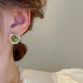 Copper Zircon Flower Hollow Stud Earrings French Vintage Light Luxury Women's Jewelry view 3