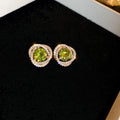 Copper Zircon Flower Hollow Stud Earrings French Vintage Light Luxury Women's Jewelry view 2