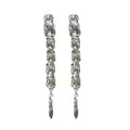 Light Luxury Alloy Square Tassel Earrings And Collarbone Necklace Jewelry Set For Women view 5