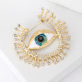 Alloy Rhinestone Eye Brooch Elegant Lapel Pin For Women's Clothing view 3