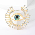 Alloy Rhinestone Eye Brooch Elegant Lapel Pin For Women's Clothing view 2