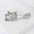 Alloy Rhinestone Enamel Panda Balloon Brooch Pin For Cute Apparel view 4