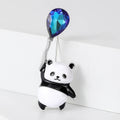Alloy Rhinestone Enamel Panda Balloon Brooch Pin For Cute Apparel view 2