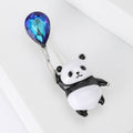 Alloy Rhinestone Enamel Panda Balloon Brooch Pin For Cute Apparel view 3