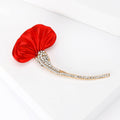 Alloy Rhinestone Ginkgo Leaf Fabric Brooch For Wedding Dress view 3