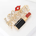 Alloy Lipstick Lapel Pin For Vintage Fashion Apparel Accessories Brooch view 3