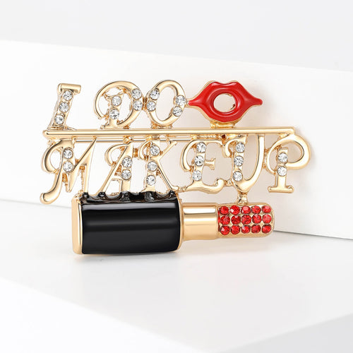 Alloy Lipstick Lapel Pin For Vintage Fashion Apparel Accessories Brooch