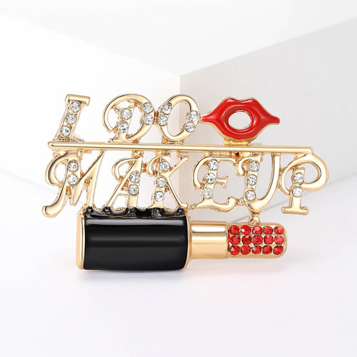 Alloy Lipstick Lapel Pin For Vintage Fashion Apparel Accessories Brooch