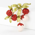 Alloy Enamel Rhinestone Lychee Brooch Pin For Blazers And Coats view 2