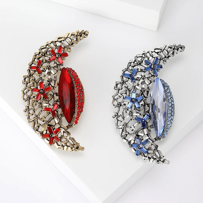 Alloy Moon Lapel Pin For Minimalist Suit Accessories Brooch