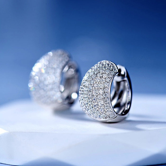 Pave Set Men's Luxury Hoop Earrings Hip Hop Unisex American Style Fashion Ear Jewelry