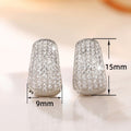 Pave Set Men's Luxury Hoop Earrings Hip Hop Unisex American Style Fashion Ear Jewelry view 5