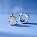 Pave Set Men's Luxury Hoop Earrings Hip Hop Unisex American Style Fashion Ear Jewelry view 2