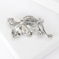 Alloy Enamel Camellia Flower Brooch With Rhinestones For Clothing view 4