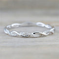 New Twisted Rope Ring With Micro Pave Cubic Zirconia Fashion Minimalist Personality Tail Ring view 1