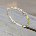 New Twisted Rope Ring With Micro Pave Cubic Zirconia Fashion Minimalist Personality Tail Ring view 3