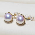 Classic Minimalist Faux Pearl Stud Earrings, Japanese Round Vintage Hepburn Style Ear Jewelry view 5