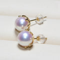 Classic Minimalist Faux Pearl Stud Earrings, Japanese Round Vintage Hepburn Style Ear Jewelry view 4
