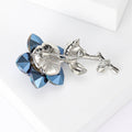 Alloy Crystal Rhinestone Rose Brooch For Elegant Suit Decoration view 4