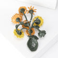 Alloy Oil Painting Sunflower Brooch Pin For Fashion Clothing Accessories view 4