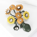 Alloy Oil Painting Sunflower Brooch Pin For Fashion Clothing Accessories view 3
