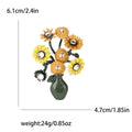 Alloy Oil Painting Sunflower Brooch Pin For Fashion Clothing Accessories view 5