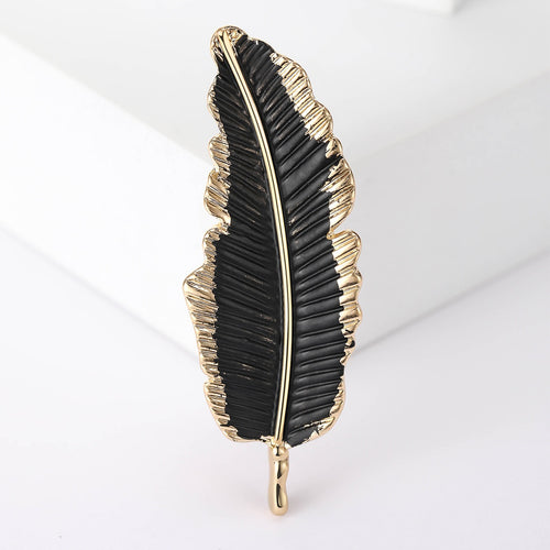 Alloy Feather Brooch For Coat And Suit Decoration