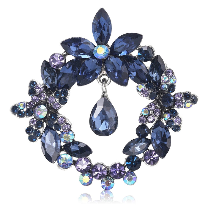 Alloy Crystal Wreath Brooch For Coats Suits And Apparel