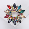 Alloy Rhinestone Crystal Flower Brooch Pin for Fashion Garments view 6
