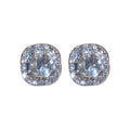 Copper Square Rhinestone Stud Earrings With Silver Pins, Minimalist Light Luxury Women's Jewelry view 5