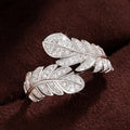 Fairy Feather Ring For Women, Ethereal Elf Inspired Adjustable Finger Ring Accessory view 3