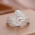 Fairy Feather Ring For Women, Ethereal Elf Inspired Adjustable Finger Ring Accessory view 4
