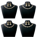 Luxury Vintage Floral Rhinestone Pearl Jhumka Drop Necklace Set Bohemian Ethnic Bridal Earrings view 1