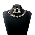 Luxury Vintage Floral Rhinestone Pearl Jhumka Drop Necklace Set Bohemian Ethnic Bridal Earrings view 4