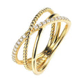 European Vintage Cross Ring For Women Gold Tone Hollow Multi Layer Geometric Finger Ring view 1