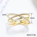 European Vintage Cross Ring For Women Gold Tone Hollow Multi Layer Geometric Finger Ring view 5