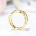 European Vintage Cross Ring For Women Gold Tone Hollow Multi Layer Geometric Finger Ring view 4