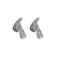 Luxury Copper Zircon Geometric Square Hollow Ear Cuff Earrings For Women view 5