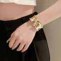 Irregular Open Metal Bangle, Minimalist Statement Ring Shape Fashion Accessory view 2