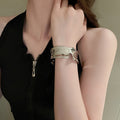 Irregular Open Metal Bangle, Minimalist Statement Ring Shape Fashion Accessory view 4