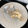 Irregular Open Metal Bangle, Minimalist Statement Ring Shape Fashion Accessory view 3