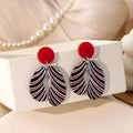Daisy Flower Acrylic Drop Earrings For Women Contrast Color Irregular Geometric Bohemian Earrings view 3