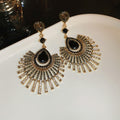 Alloy Rhinestone Teardrop Tassel Drop Earrings French Vintage Palace Style view 4