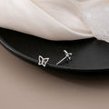 Elegant Mini Butterfly Alloy Stud Earrings For Women Simple Daily Commuter Student Jewelry Earrings view 4